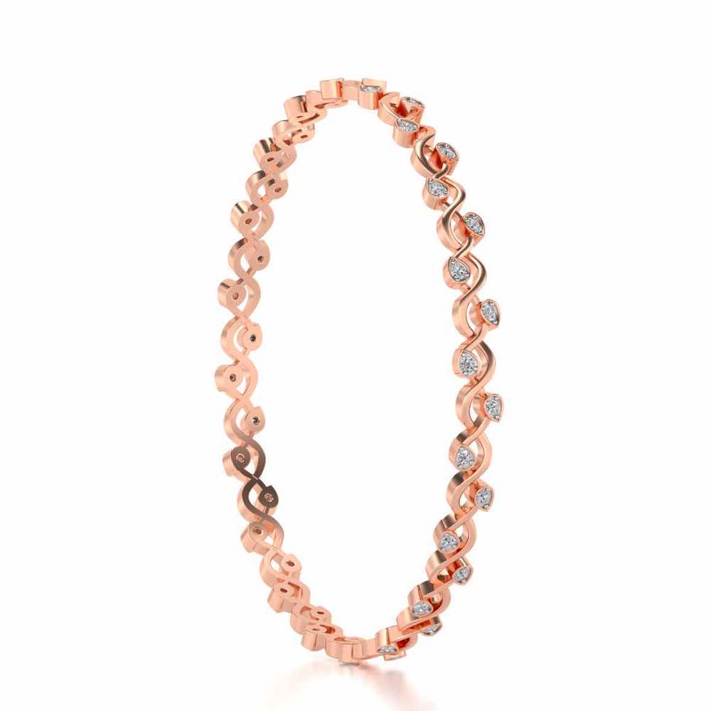 Dotted Silver Bangles - Rose Gold - Image 3