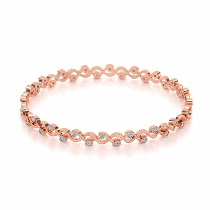 Dotted Silver Bangles - Rose Gold - Image 4