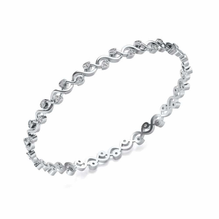 Dotted Silver Bangles - White Gold - Image 1