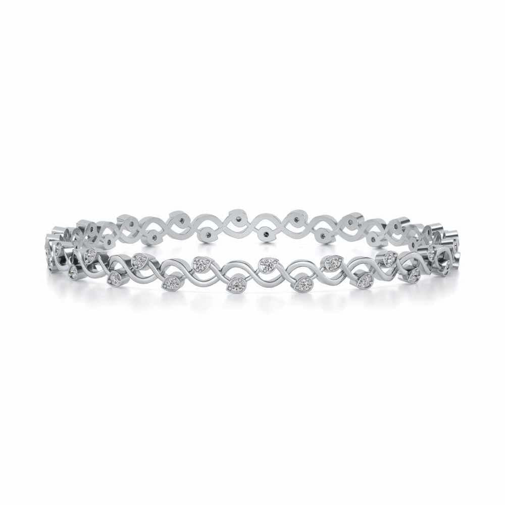 Dotted Silver Bangles - White Gold - Image 2