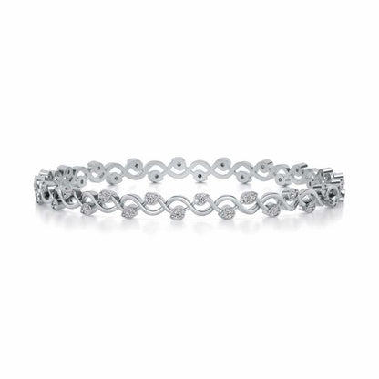 Dotted Silver Bangles - White Gold - Image 2