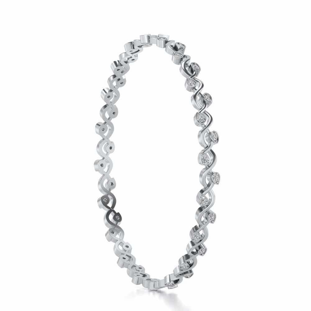 Dotted Silver Bangles - White Gold - Image 3