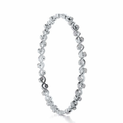 Dotted Silver Bangles - White Gold - Image 3