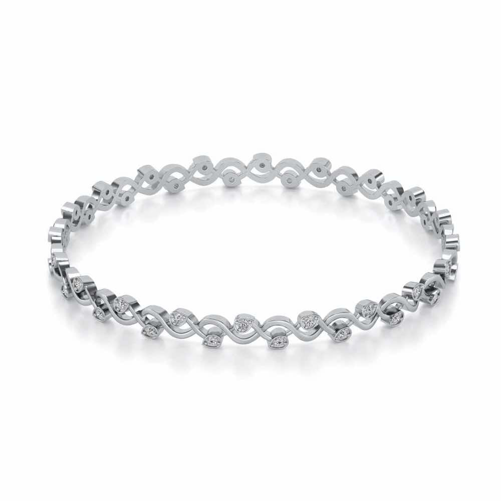 Dotted Silver Bangles - White Gold - Image 4
