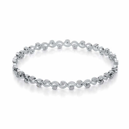 Dotted Silver Bangles - White Gold - Image 4