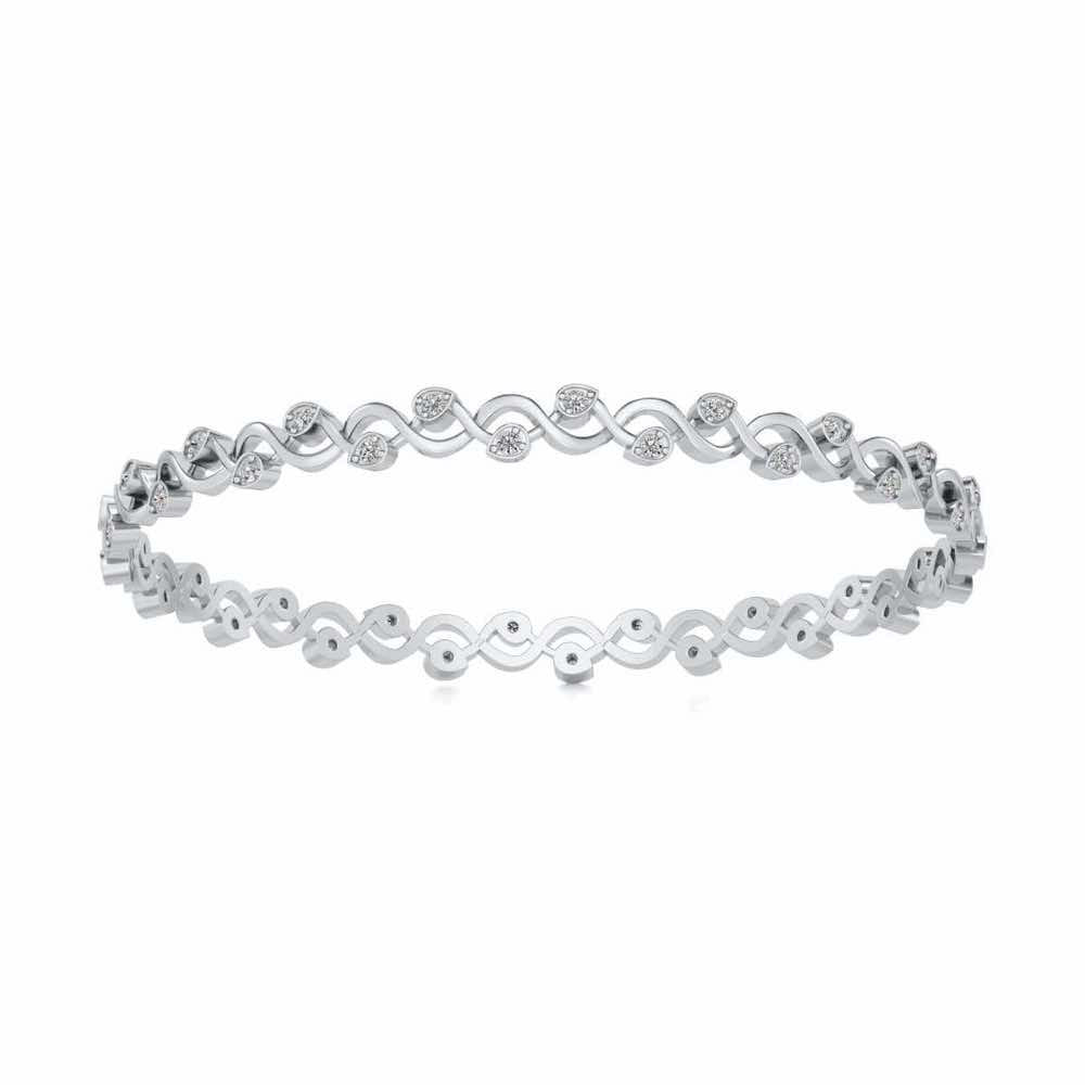 Dotted Silver Bangles - White Gold - Image 5