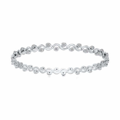 Dotted Silver Bangles - White Gold - Image 5