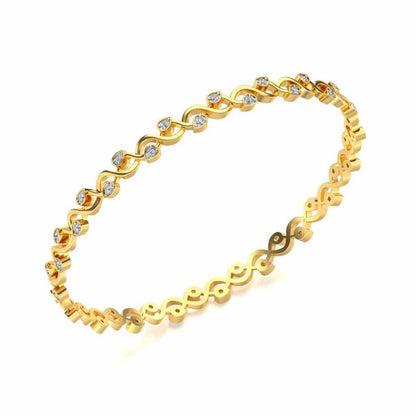 Dotted Silver Bangles - Yellow Gold - Image 1