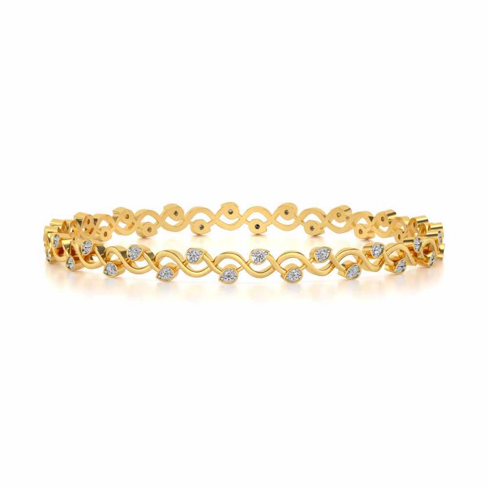 Dotted Silver Bangles - Yellow Gold - Image 2