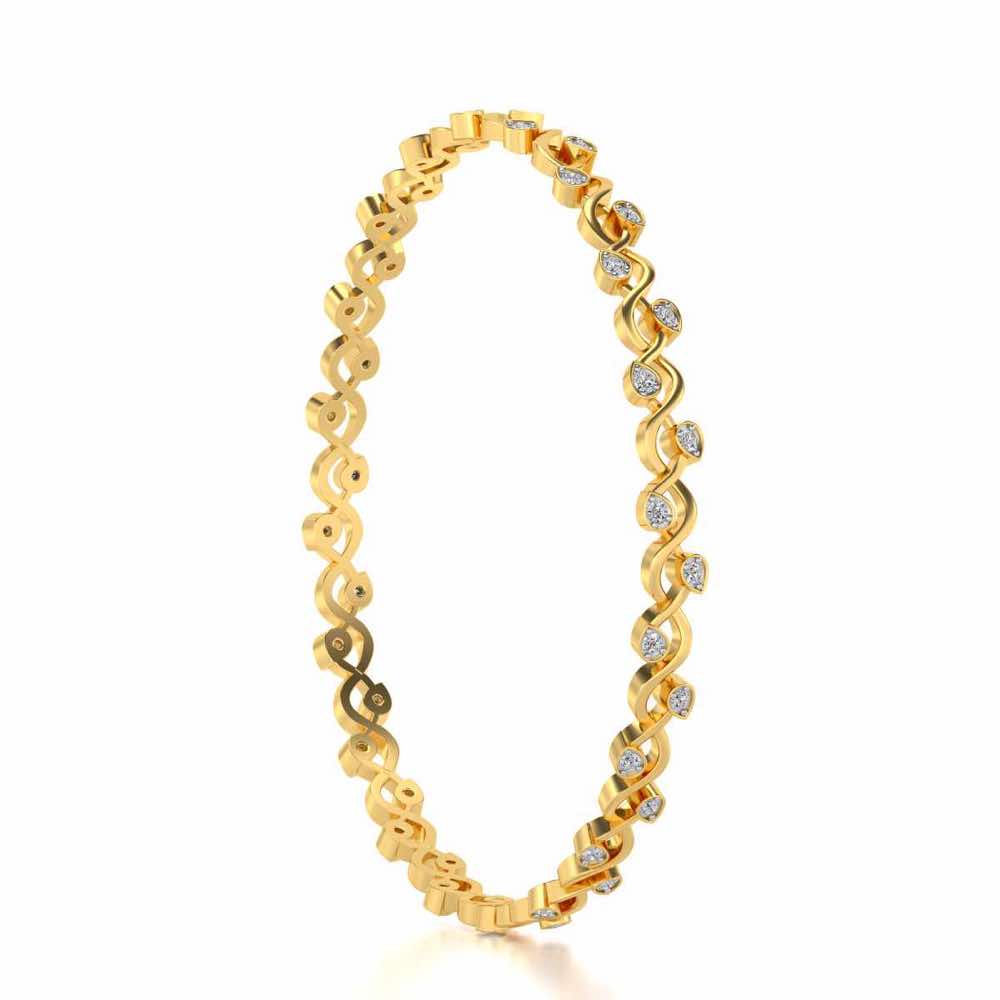 Dotted Silver Bangles - Yellow Gold - Image 3