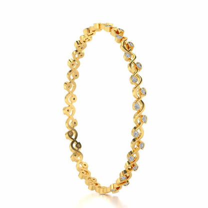 Dotted Silver Bangles - Yellow Gold - Image 3