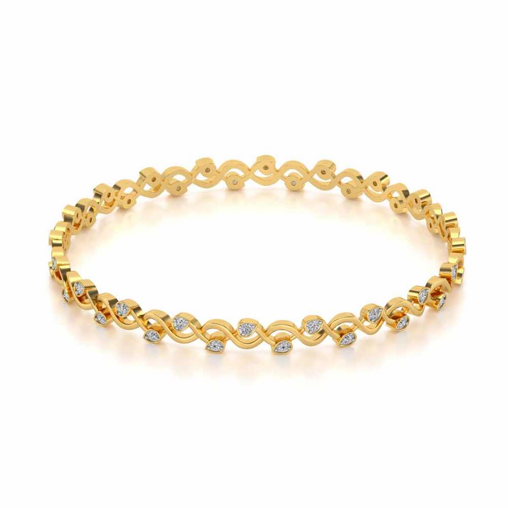 Dotted Silver Bangles - Yellow Gold - Image 4