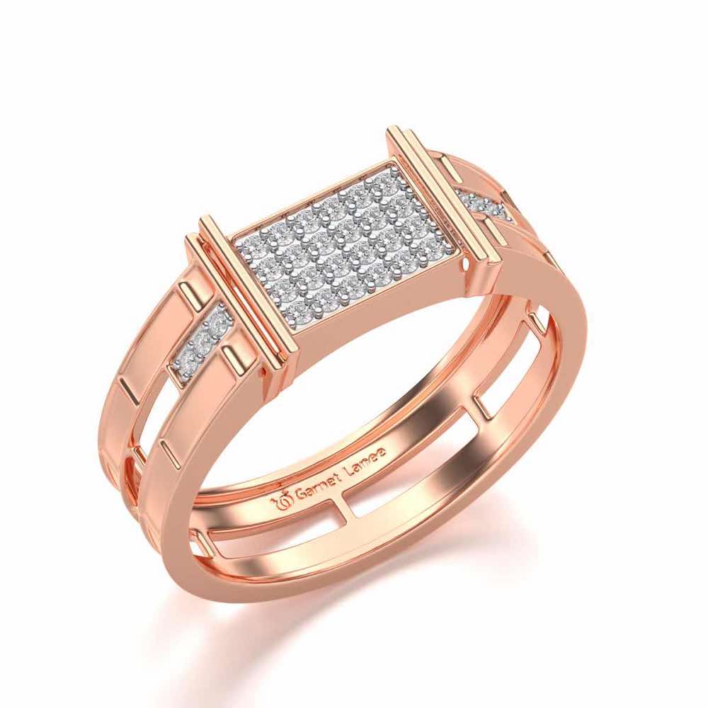 Double Divine Silver Ring For Men - Rose Gold - Image 1