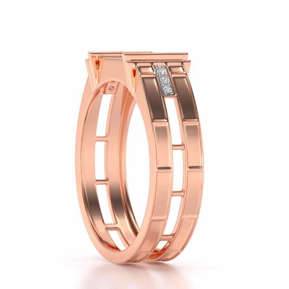 Double Divine Silver Ring For Men - Rose Gold - Image 3