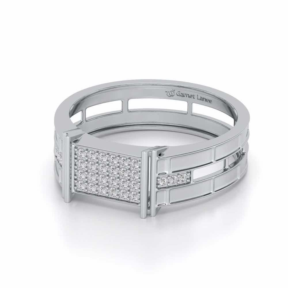 Double Divine Silver Ring For Men - White Gold - Image 2