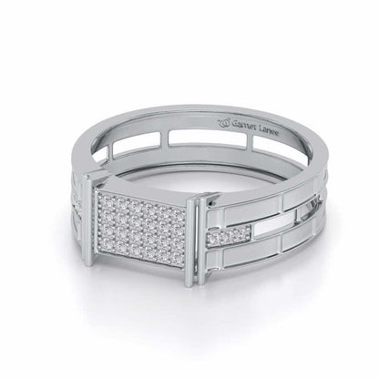 Double Divine Silver Ring For Men - White Gold - Image 2