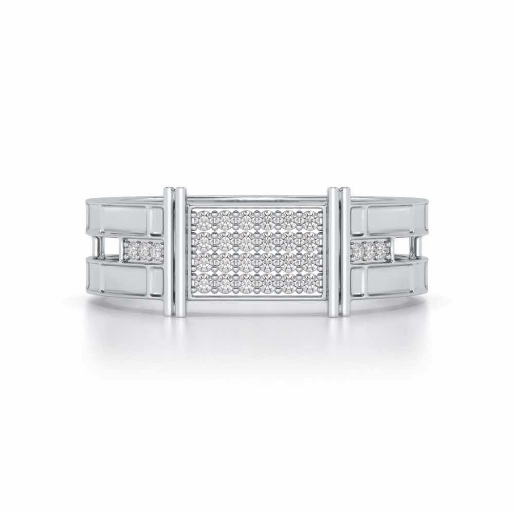 Double Divine Silver Ring For Men - White Gold - Image 4