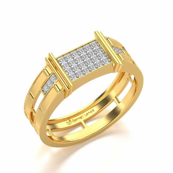 Double Divine Silver Ring For Men - Yellow Gold - Image 1
