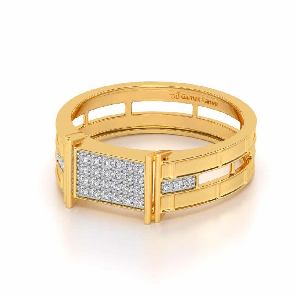 Double Divine Silver Ring For Men - Yellow Gold - Image 2