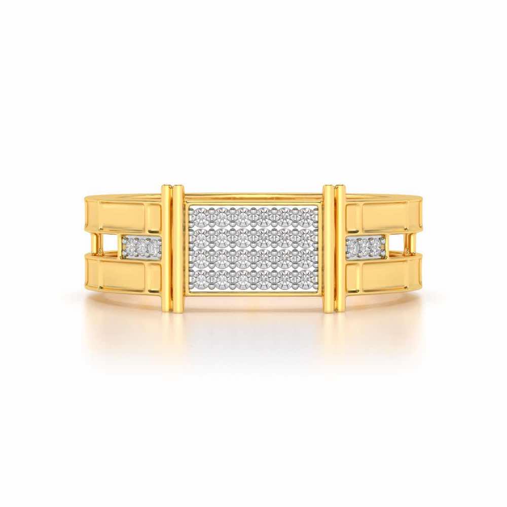 Double Divine Silver Ring For Men - Yellow Gold - Image 4