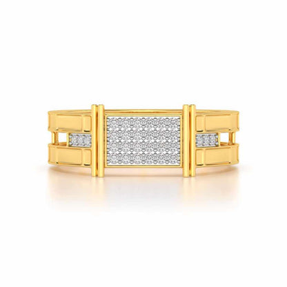 Double Divine Silver Ring For Men - Yellow Gold - Image 4