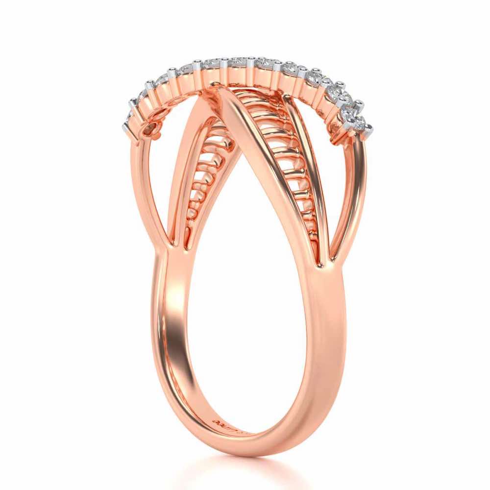 Double Infinity Silver Ring - Rose Gold - Image 3