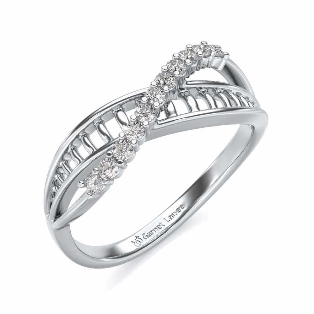 Double Infinity Silver Ring - White Gold - Image 1