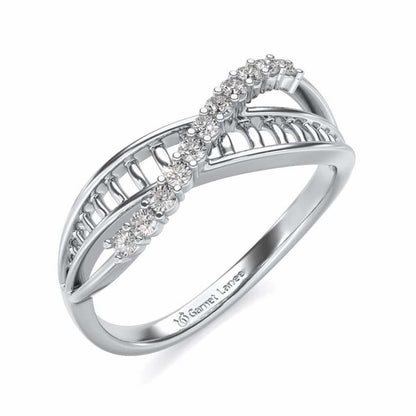 Double Infinity Silver Ring - White Gold - Image 1