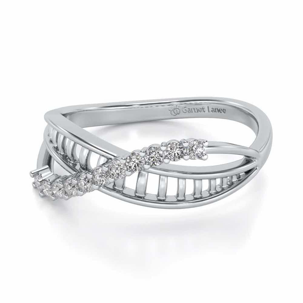Double Infinity Silver Ring - White Gold - Image 2