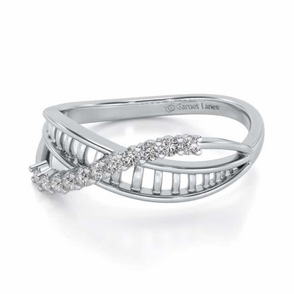Double Infinity Silver Ring - White Gold - Image 2