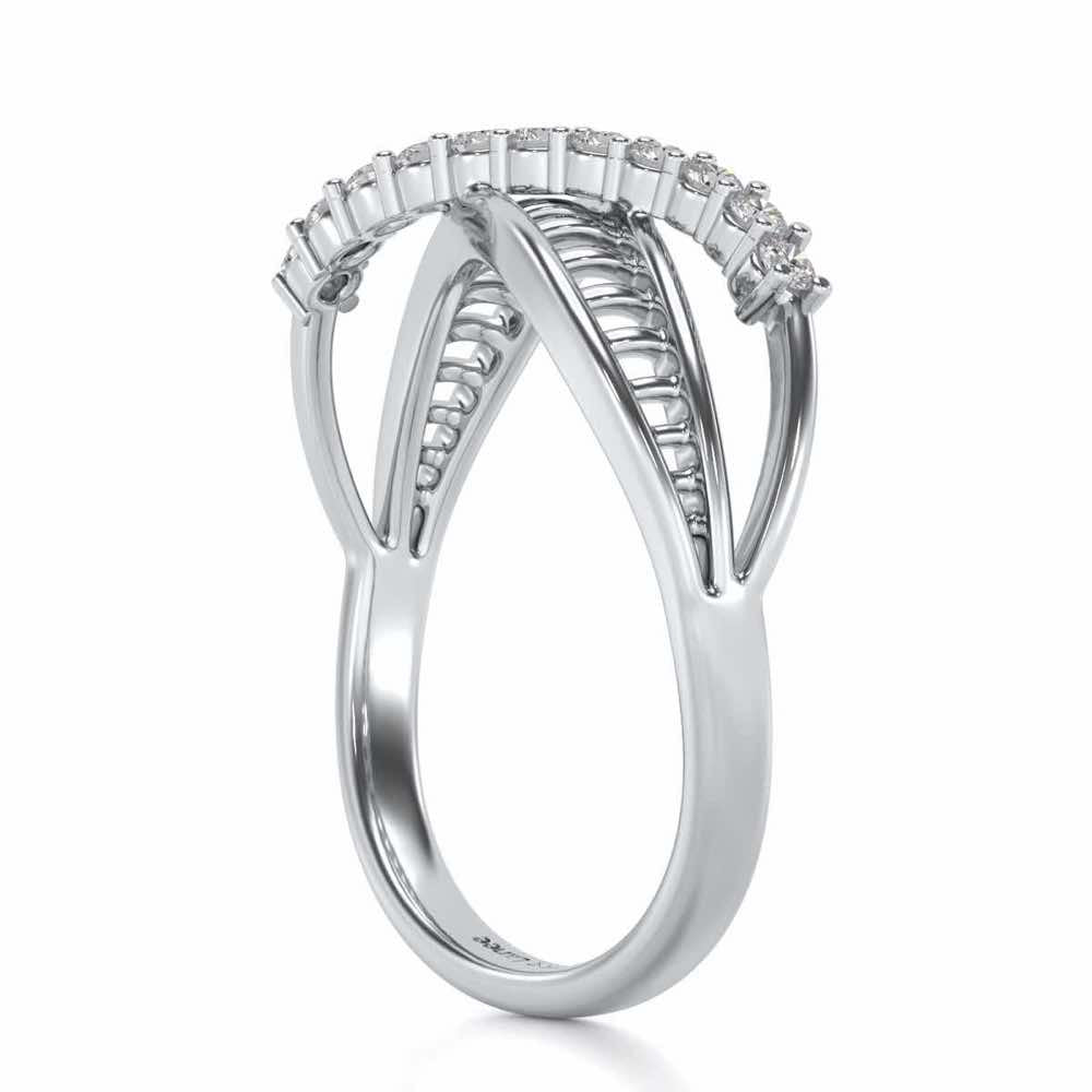 Double Infinity Silver Ring - White Gold - Image 3