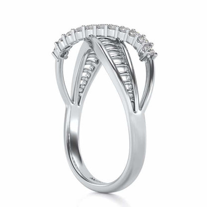 Double Infinity Silver Ring - White Gold - Image 3