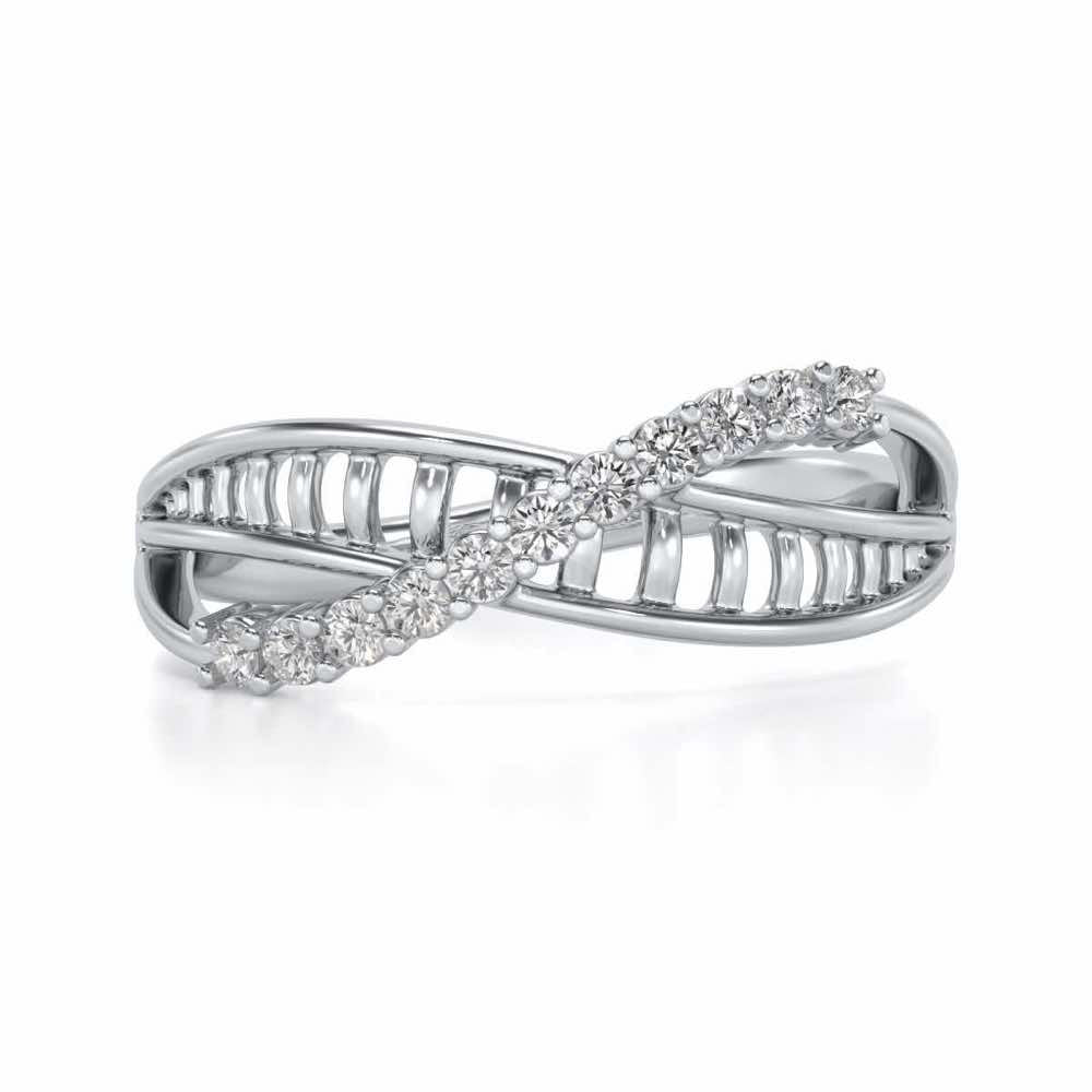 Double Infinity Silver Ring - White Gold - Image 4