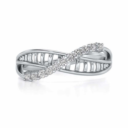 Double Infinity Silver Ring - White Gold - Image 4