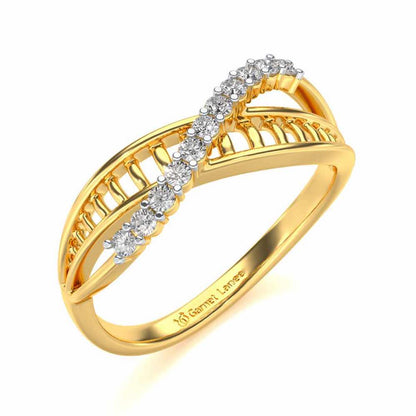 Double Infinity Silver Ring - Yellow Gold - Image 1