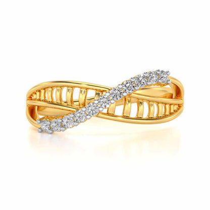 Double Infinity Silver Ring - Yellow Gold - Image 4