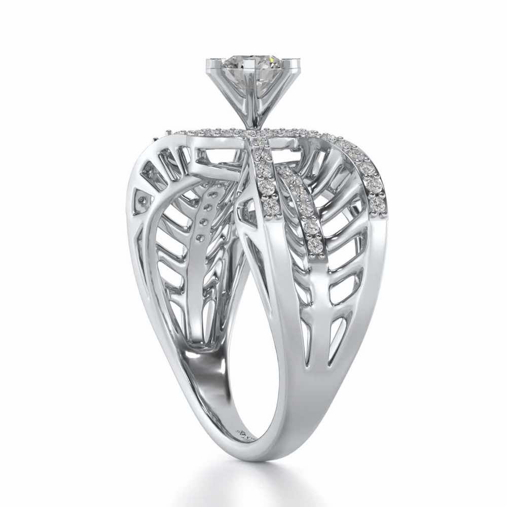 Dravya Solitaire Ring - White Gold - Image 3