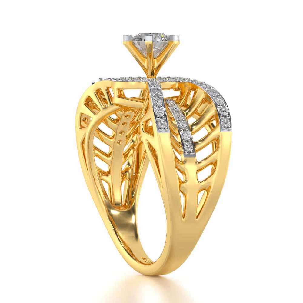 Dravya Solitaire Ring - Yellow Gold - Image 3