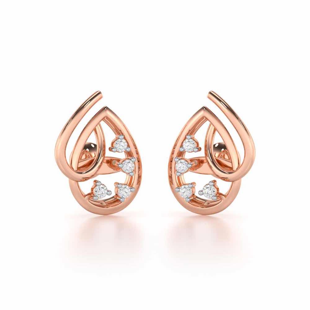 Drop Company Silver Earrings - Rose Gold - Image 1