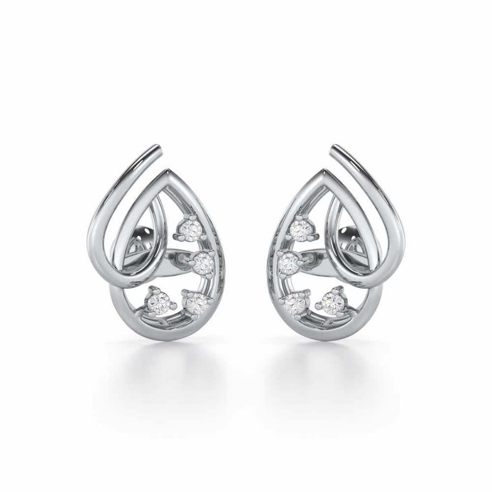 Drop Company Silver Earrings - White Gold - Image 1