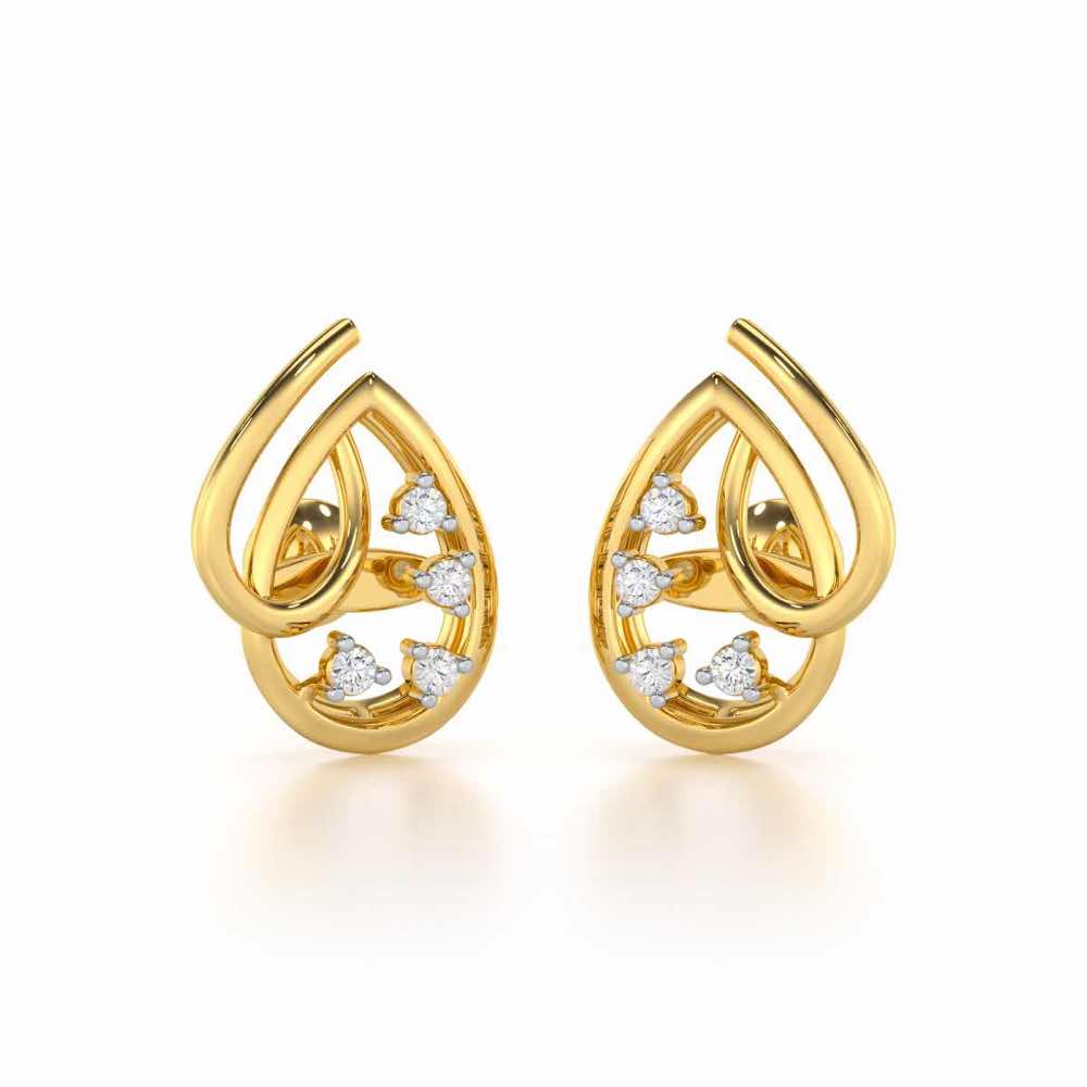 Drop Company Silver Earrings - Yellow Gold - Image 1