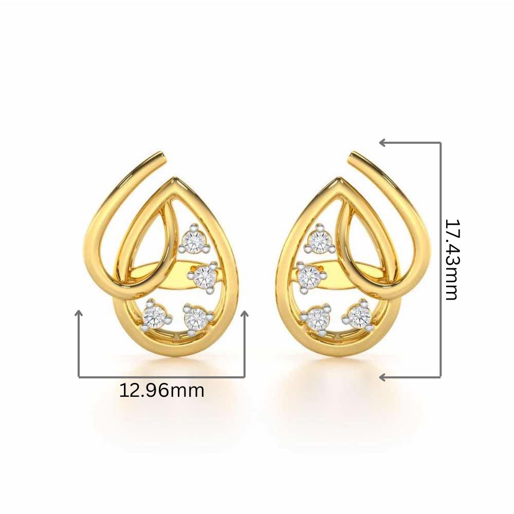 Drop Company Silver Earrings - Yellow Gold - Image 2