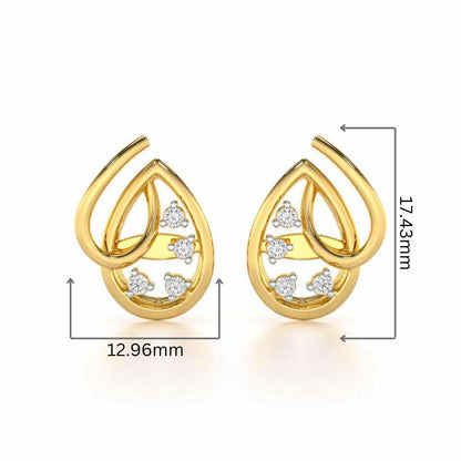 Drop Company Silver Earrings - Yellow Gold - Image 2