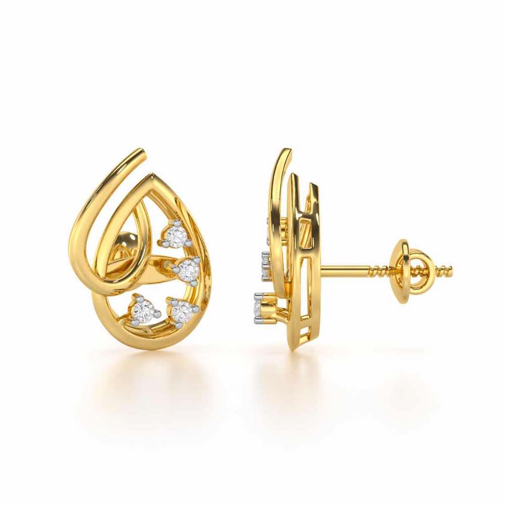 Drop Company Silver Earrings - Yellow Gold - Image 4