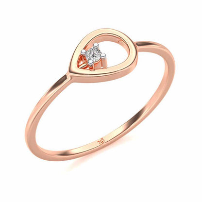 Drop Cord Silver Ring - Rose Gold - Image 1
