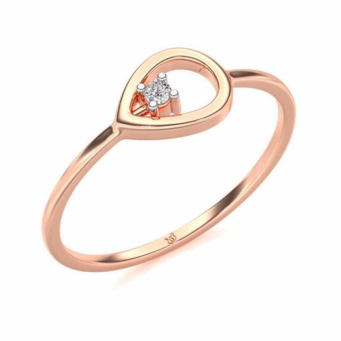Drop Cord Silver Ring - Rose Gold - Image 1