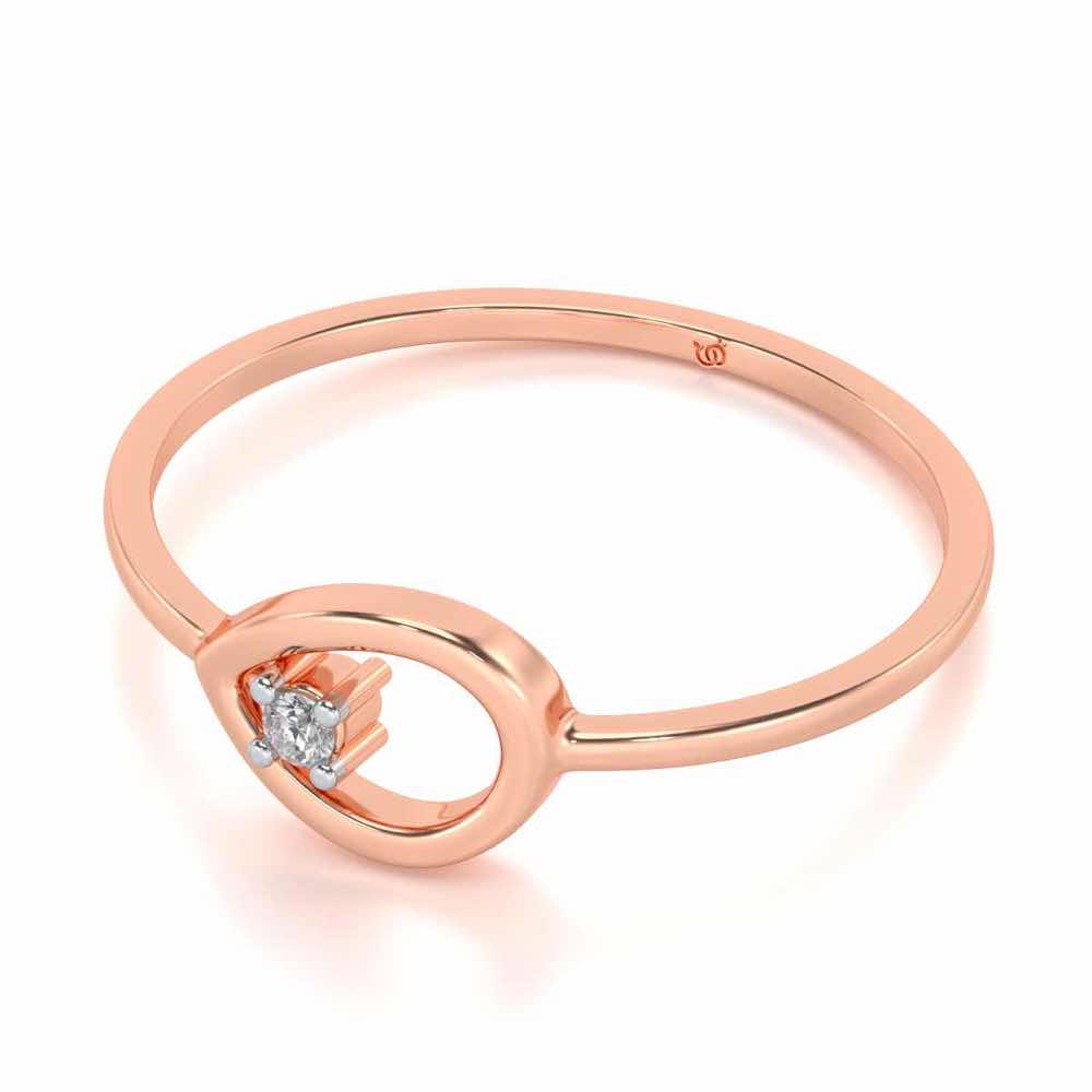 Drop Cord Silver Ring - Rose Gold - Image 2