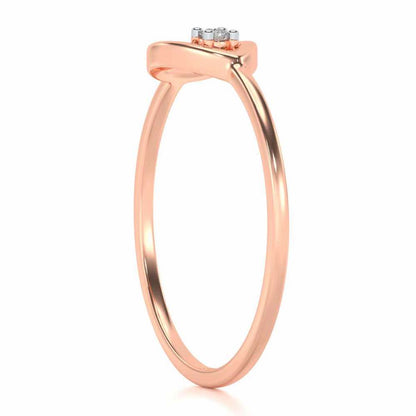 Drop Cord Silver Ring - Rose Gold - Image 3