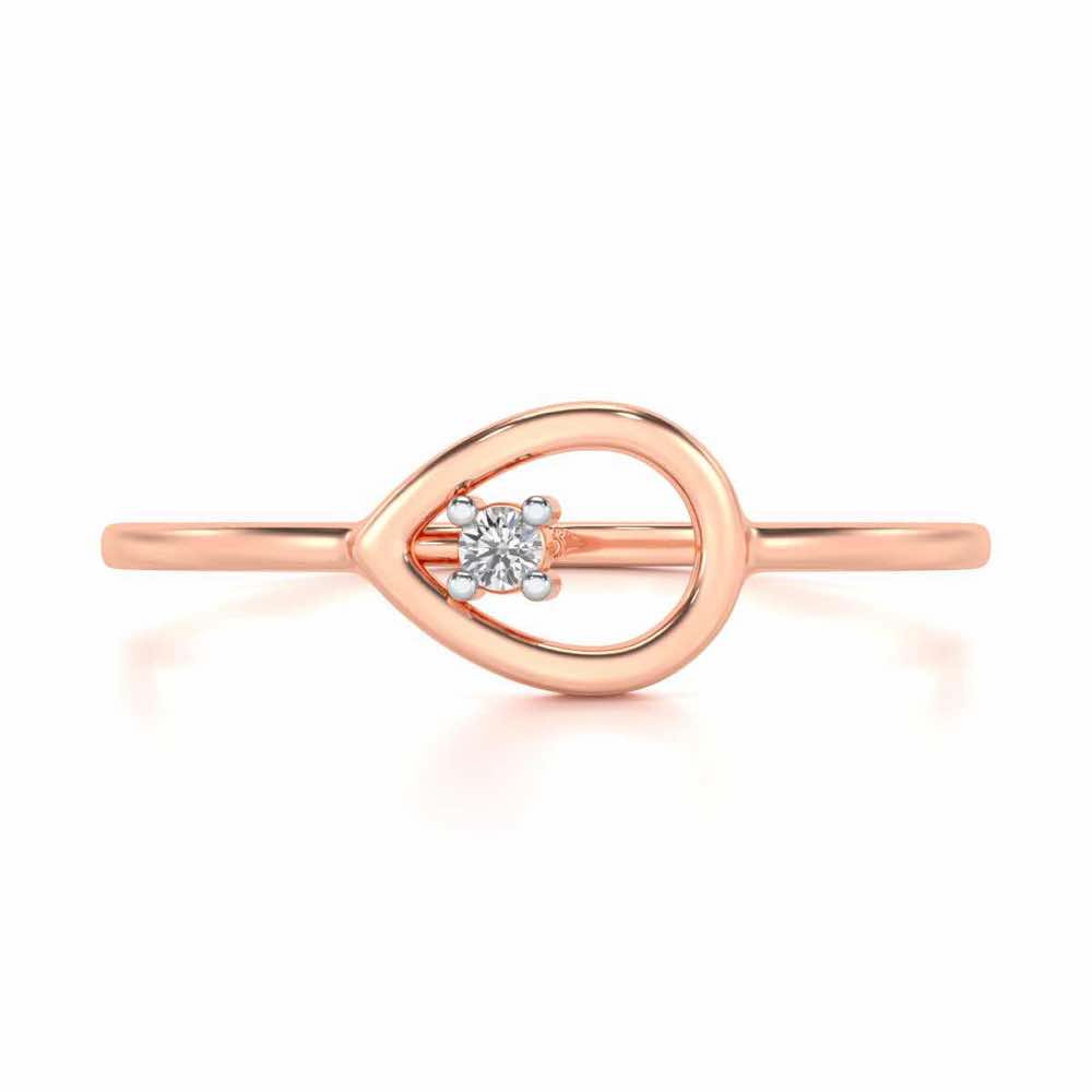Drop Cord Silver Ring - Rose Gold - Image 4