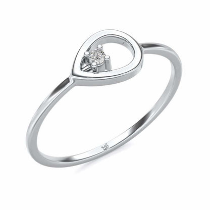 Drop Cord Silver Ring - White Gold - Image 1